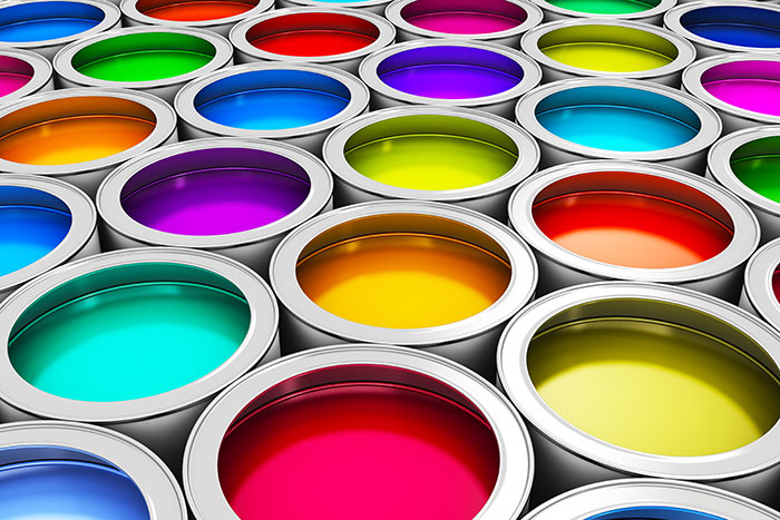 Pots de peinture de couleur