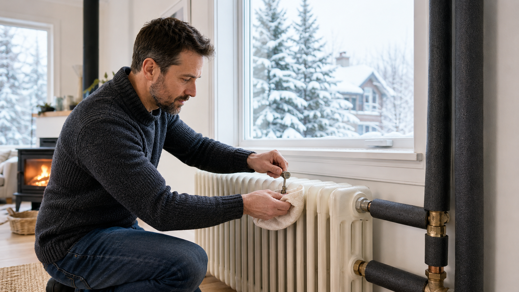 Chauffage résidentiel préparer tuyaux et radiateurs